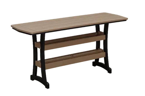 A table with a top and black legs on a white background.