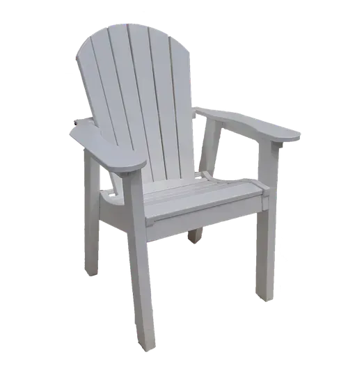 A white adirondack chair on a white background