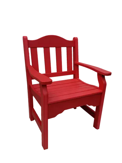 A red chair on a white background