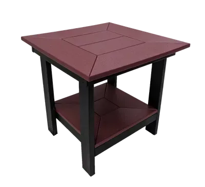 A small table with a shelf underneath it