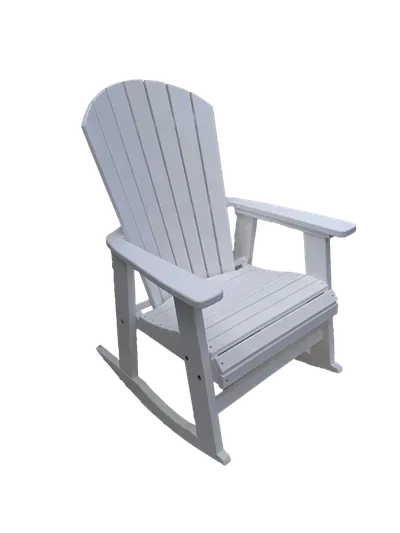 A white rocking chair on a white background