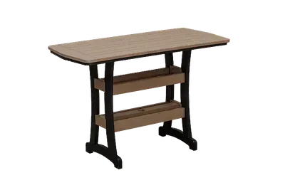 A table with a  top and black legs on a white background.