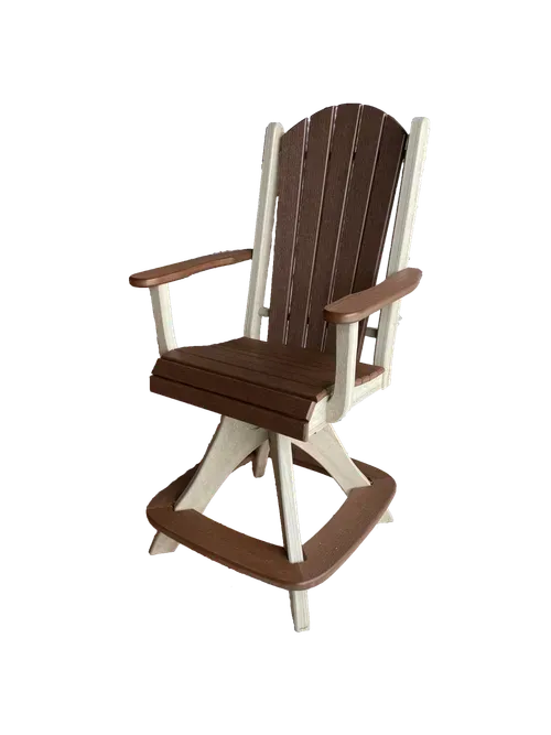 A brown and white chair on a white background.