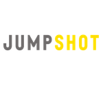 The logo for jumpshot is yellow and black and has a star in the middle.