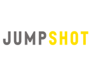 The logo for jumpshot is yellow and black and has a star in the middle.