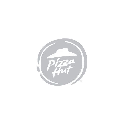 A pizza hut logo in a circle on a white background.