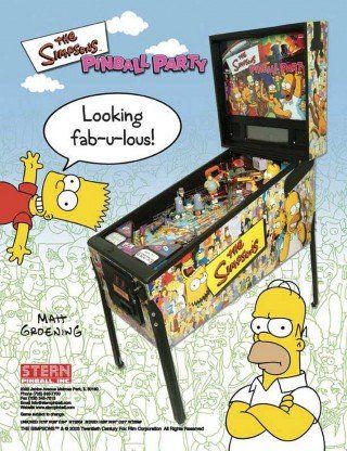 Arcade Machine — The Simpson Pinball Party  machine flyer in San Marcos, CA