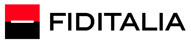 Logo di Fiditalia: un quadrato rosso sopra un quadrato nero separato da una sottile linea bianca, con la scritta