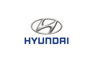 Logo Hyundai: un ovale argentato con il logo stilizzato
