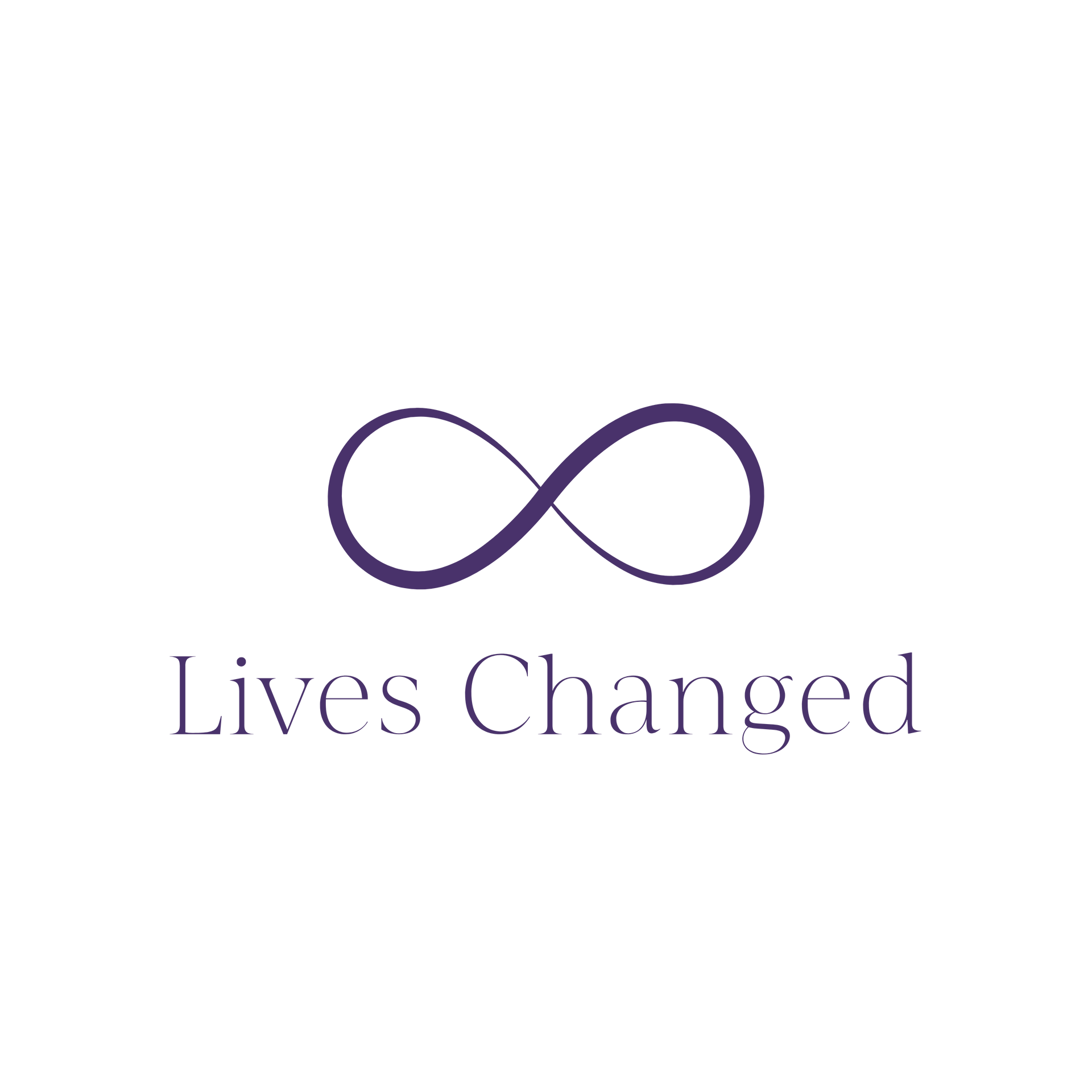 Purple infinity symbol above the text