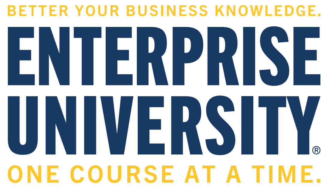 The Enterprise University logo featuring blue text on a white background with the tagline