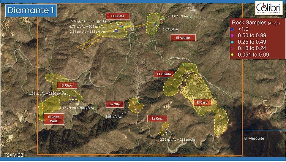 An aerial view of a mountain range with the word diamante on it