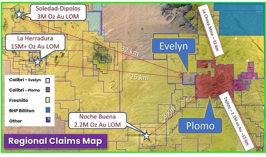 A map showing the location of evelyn and plomo