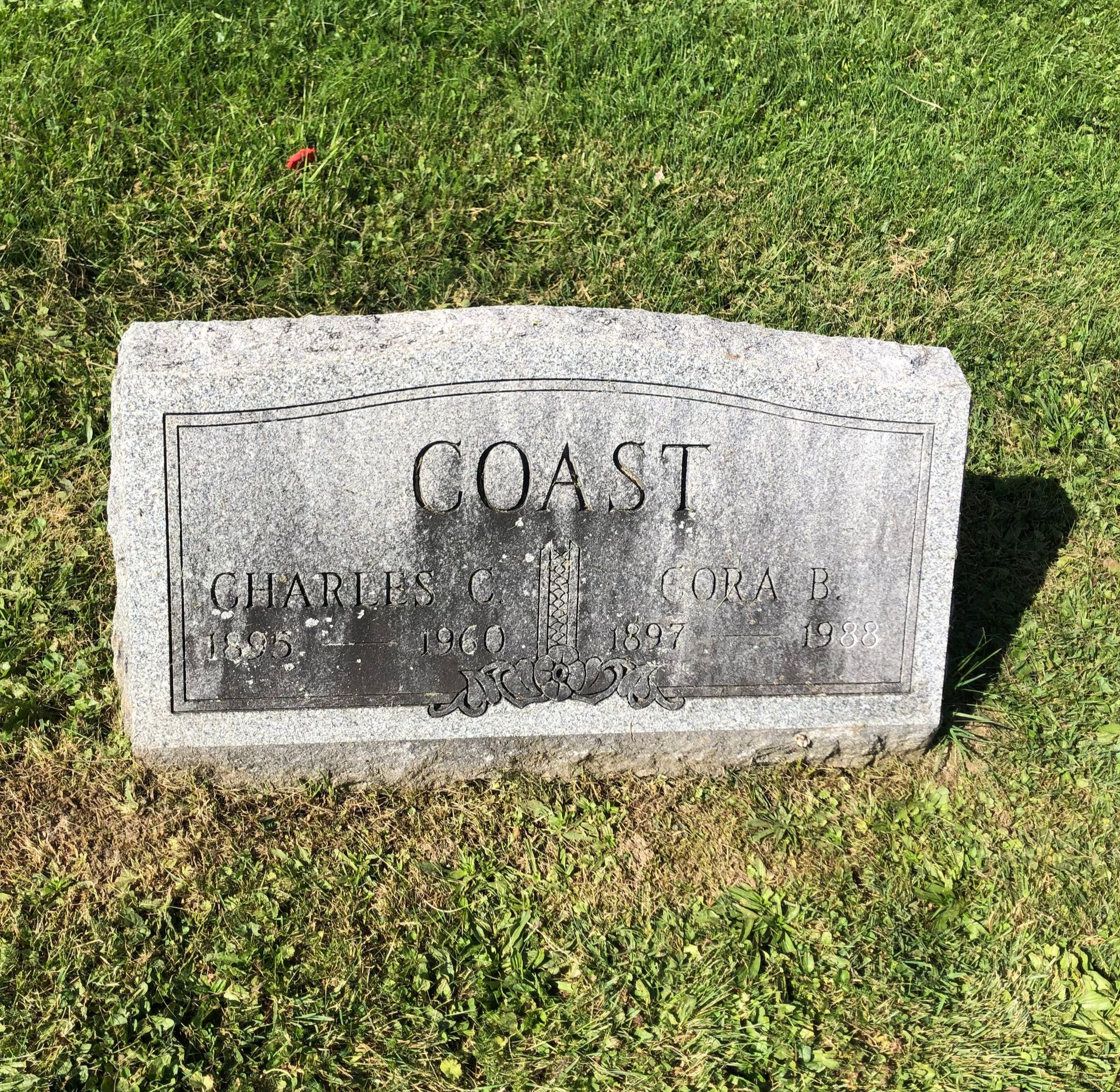 Gray tombstone with 
