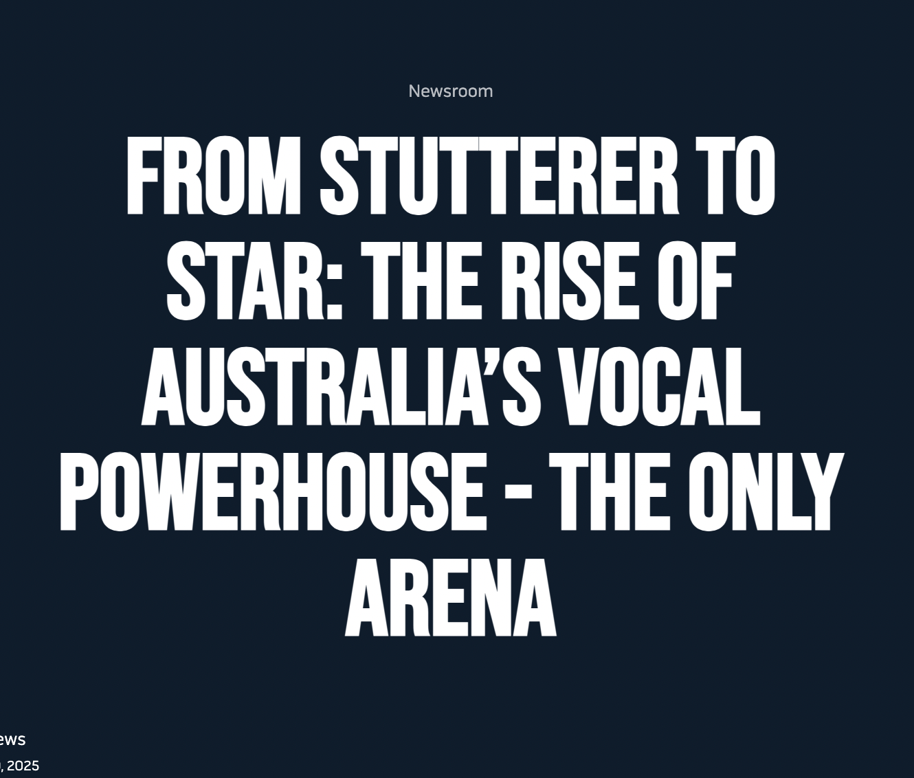 USA News article about The Only Arena: From Stutterer to Star