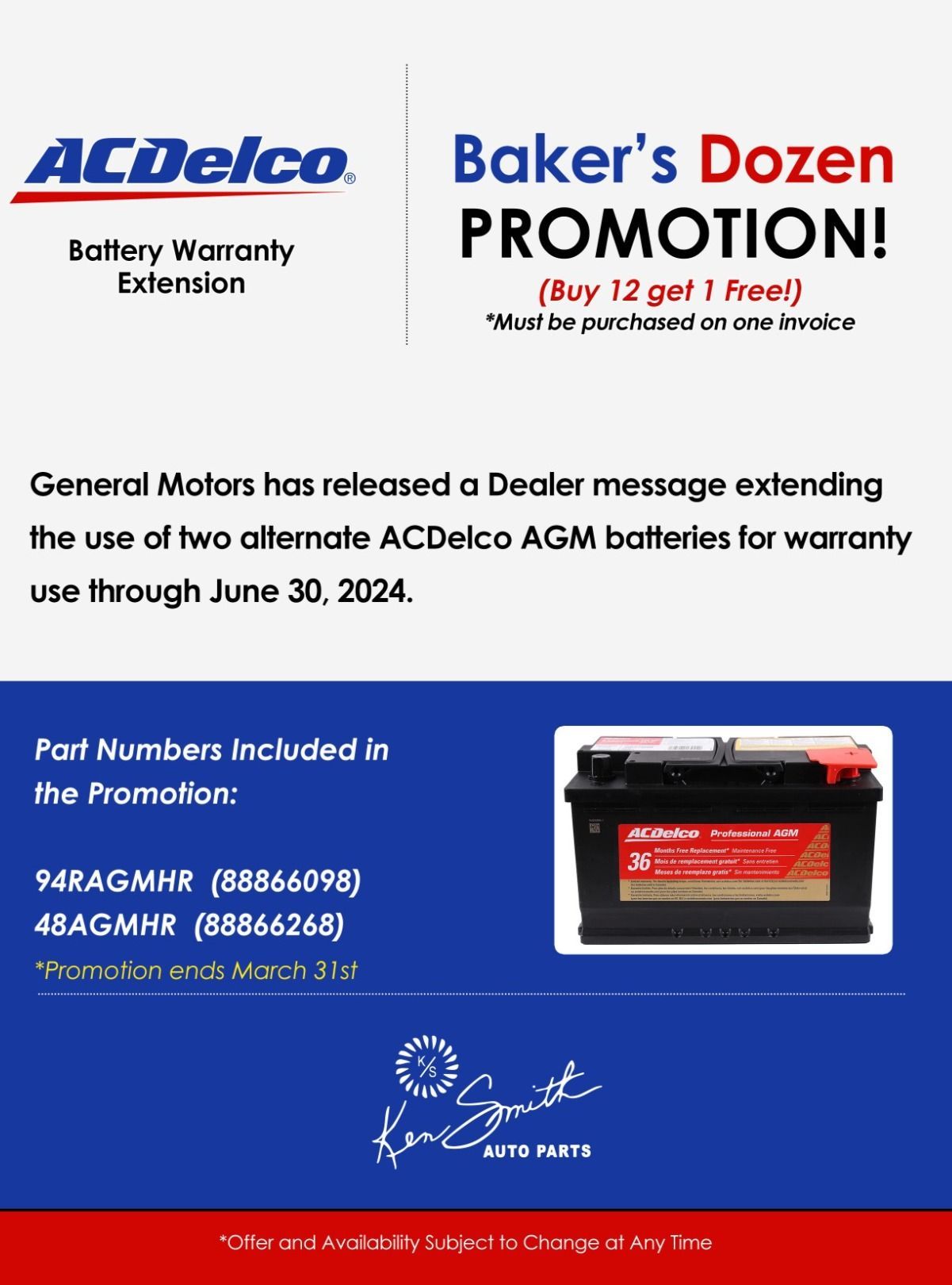 ACDelco Baker's Dozen Battery Promotion