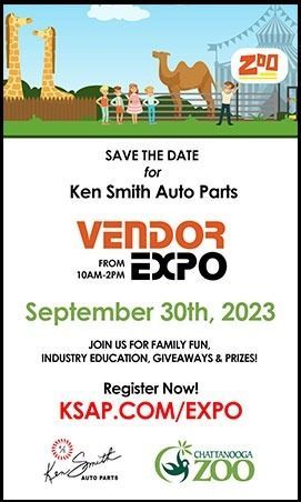 Save the date for ken smith auto parts vendor expo september 30th , 2023