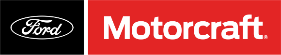 A ford and motorcraft logo on a red background