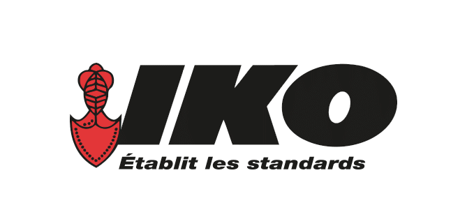 The iko logo is black and red with an anchor on it.