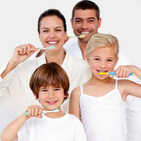 Family Brushing Teeth — Family Dentist in Allentown, PA