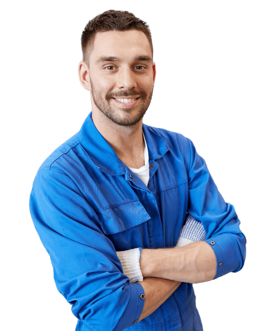 A picture of a mechanic smiling