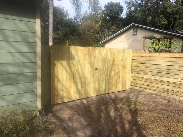 Wood Fence With Gate — Yulee, FL — Creative Services & Fence Company Inc.