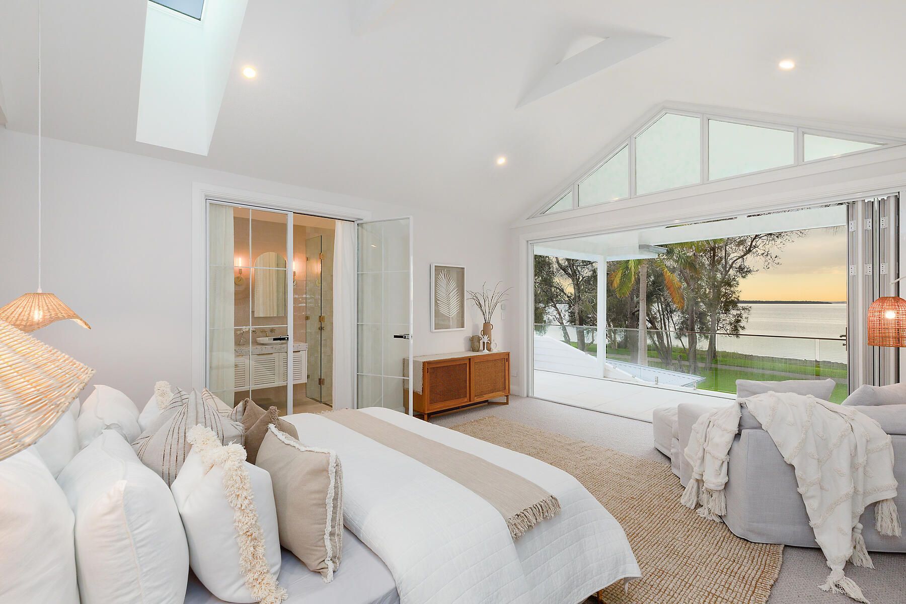 Interior repaint of a coastal-style bedroom in Lake Macquarie