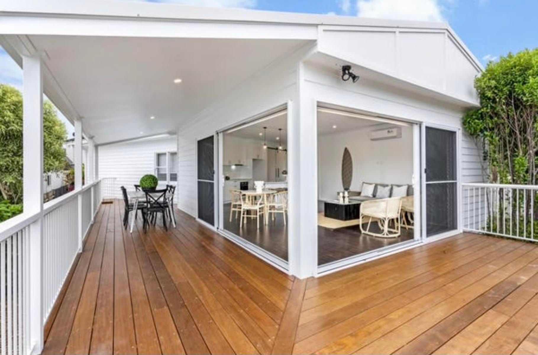 Outdoor deck area restored and timber recoated