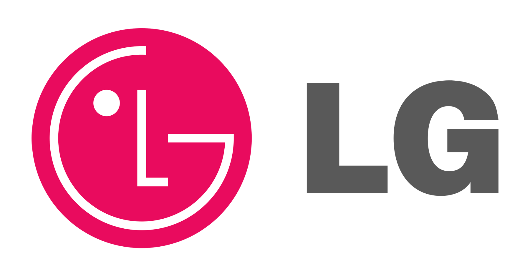The lg logo is a pink circle with the letter l on it.
