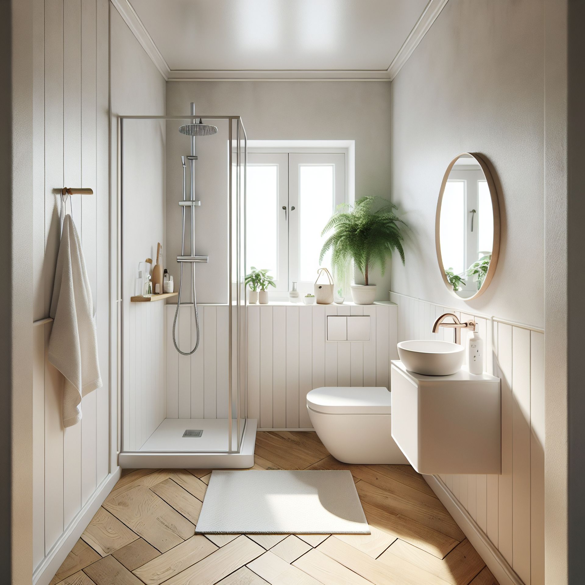 A bathroom with a toilet a sink and a mirror