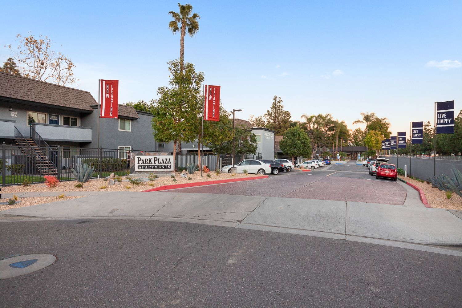Park Plaza apartment community street entrance