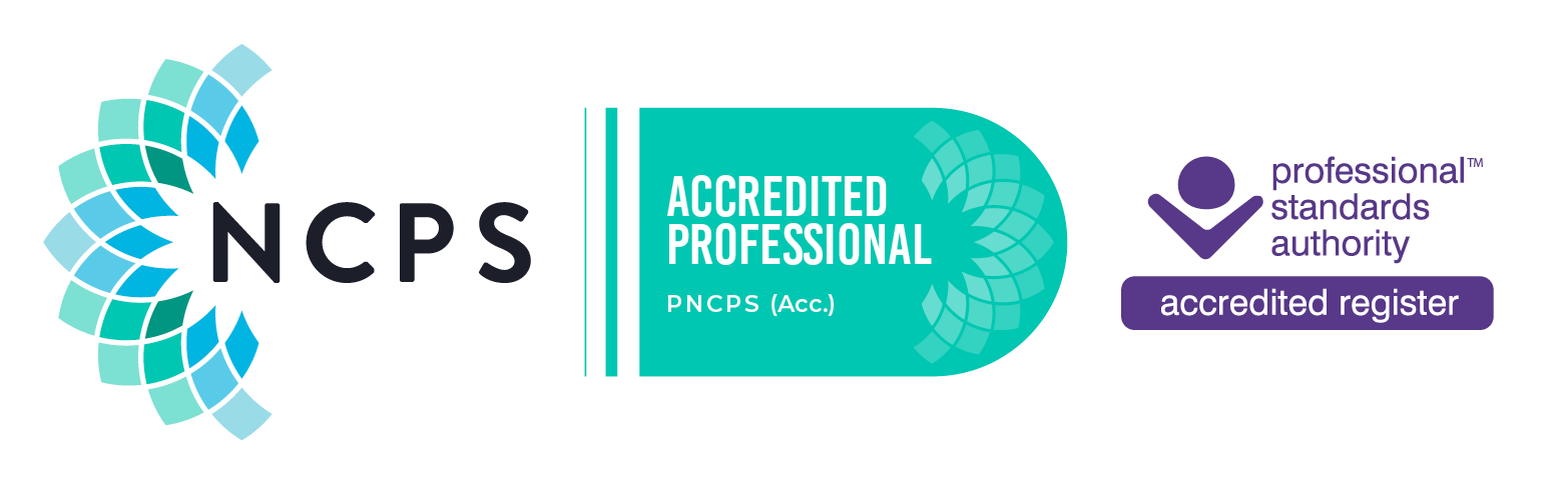 Logos for NCPS and Accredited Professional and Professional Standards Authority.