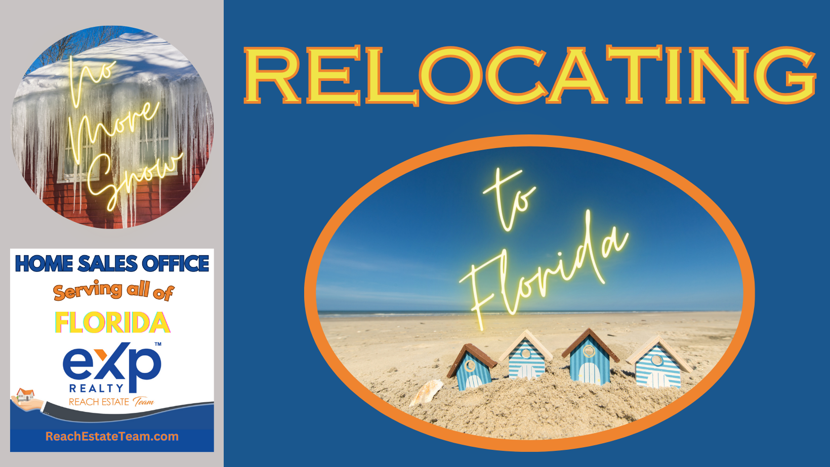 A sign that says ' relocating to florida ' on it