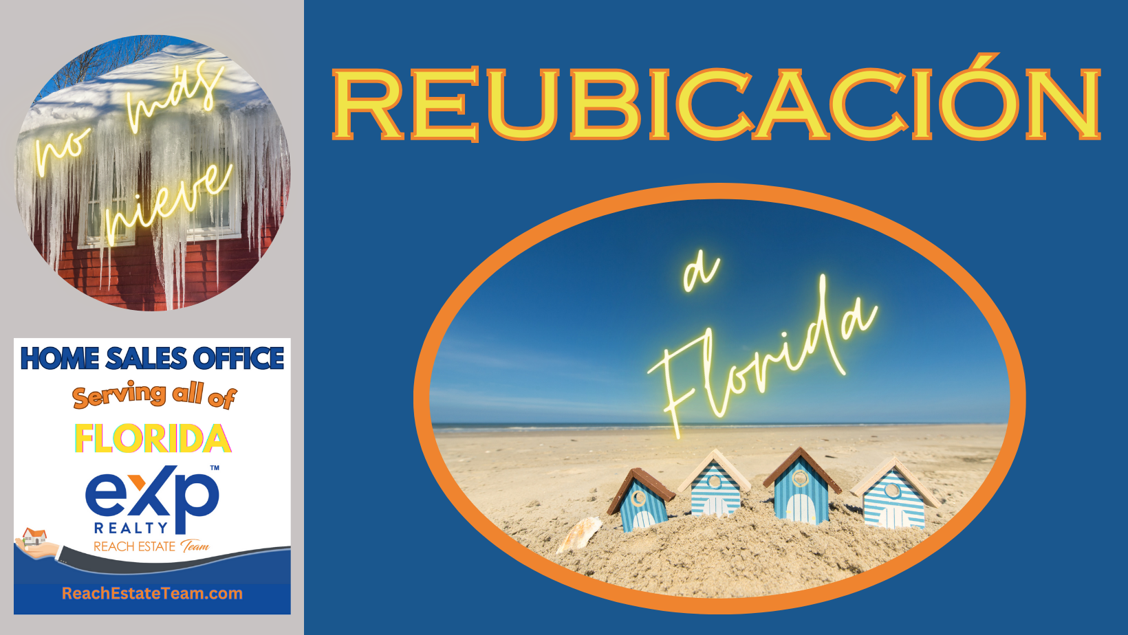 A sign that says ' relocating to florida ' on it