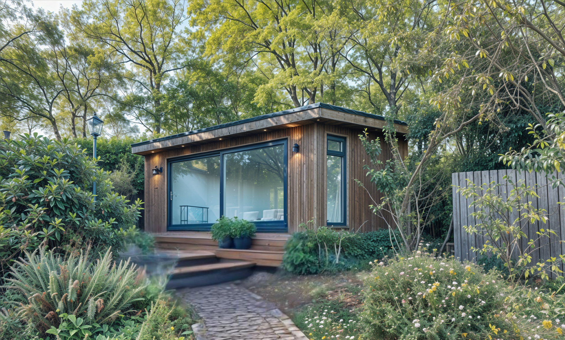 bespoke garden room fitted with a golf sim