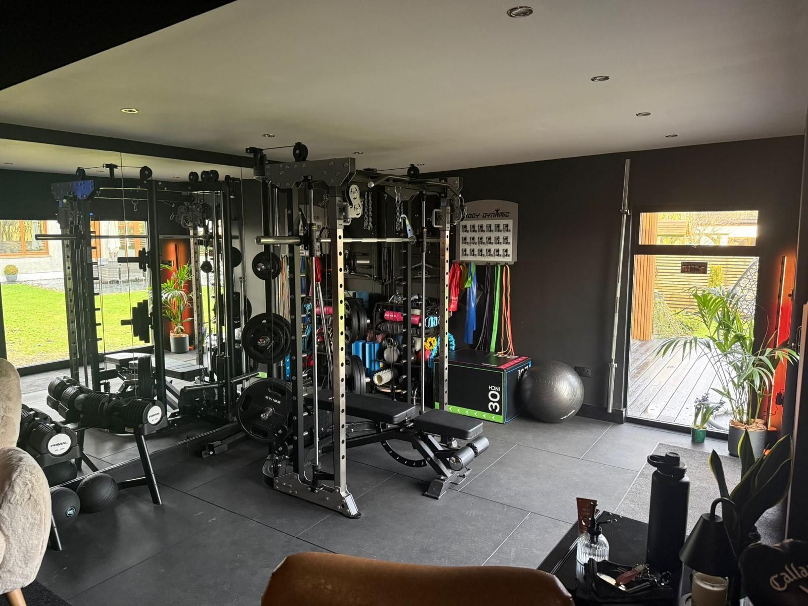 Premium garden room gym by Oakspan designed for private home training