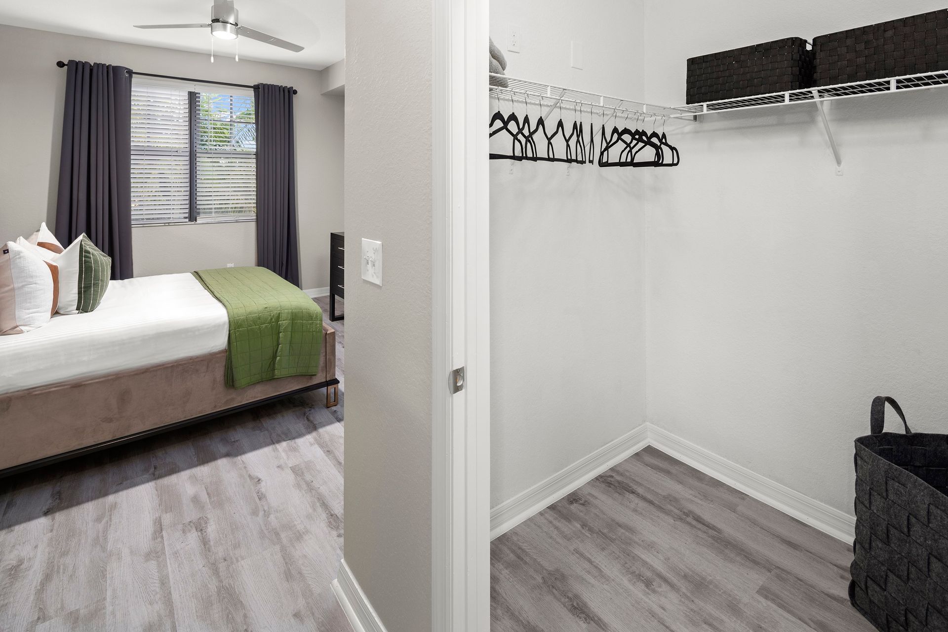 Walk-in closet at Mosaic at Miramar Town Center.