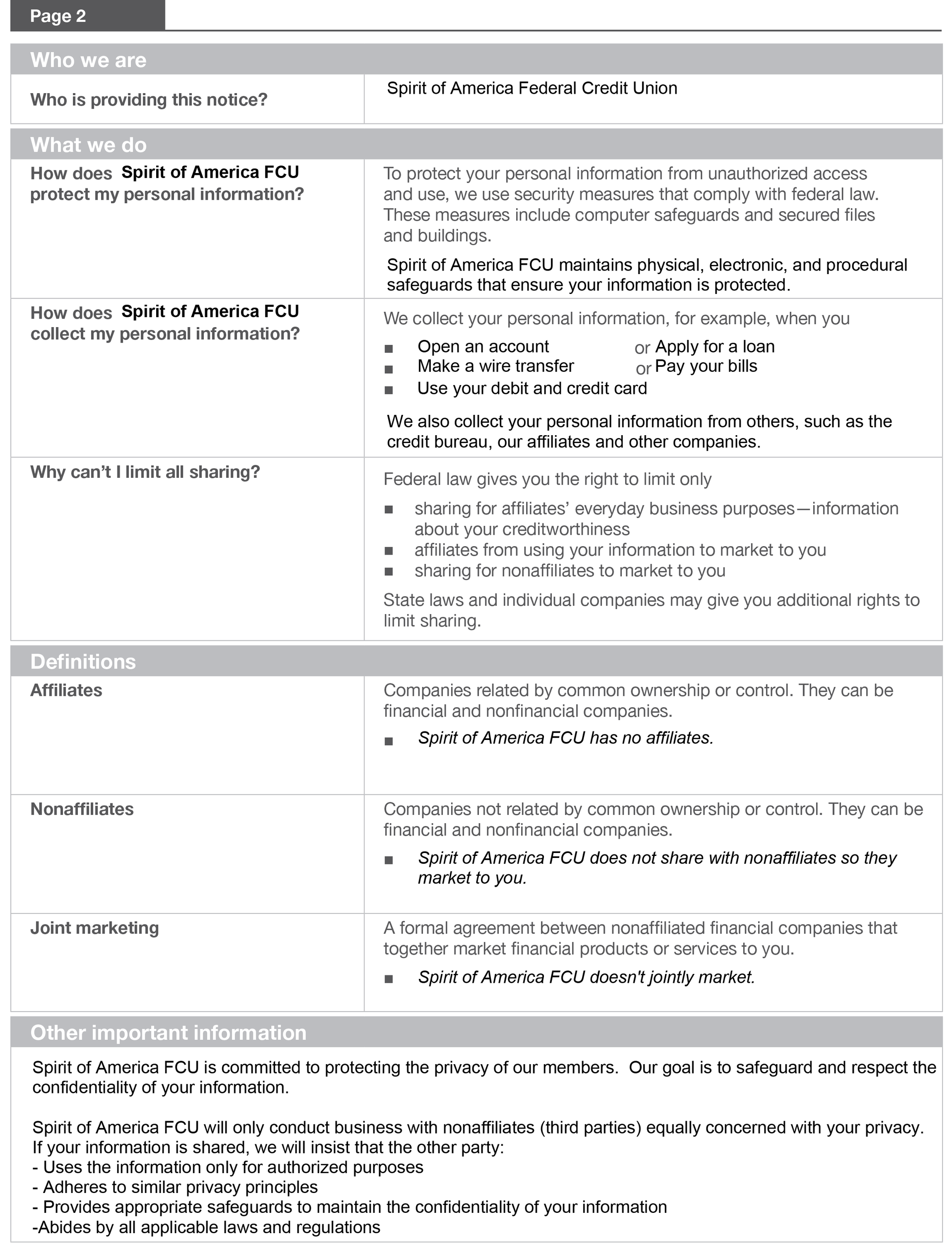 Privacy Policy Page 2