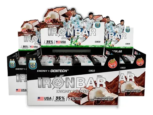 Caja expositora de barritas proteicas de chocolate 