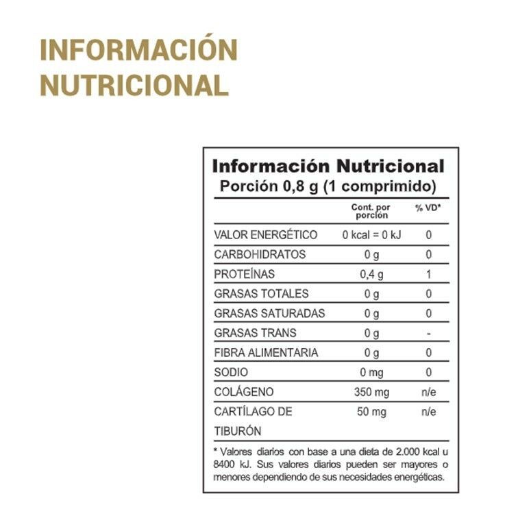 Botella negra de Vital Flex Plus, suplemento para el cuidado articular. Etiqueta dorada y roja.