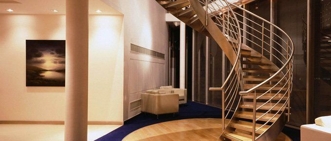 Spiral staircase in modern office