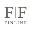 The logo for finline is a gray and white logo on a white background.