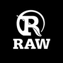 The raw logo is white on a black background.