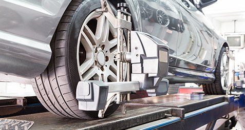 Drivelines — Tire Clamped With Aligner in Toughkenamon, PA