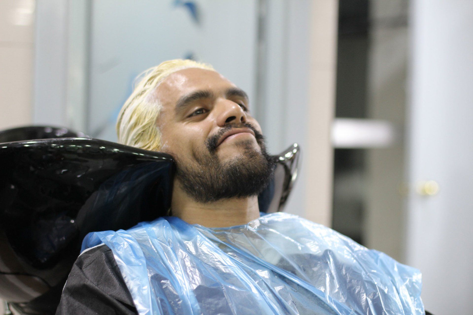 Man Dying His Hair at a Salon — Roanoke, VA — Star City Styles Men’s Salon and Day Spa