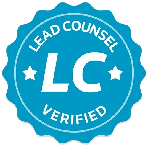 A blue seal that says lead counsel lc verified