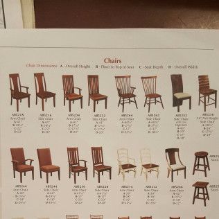 Catalog page showing multiple chair designs in wood and wicker, with labels and prices.