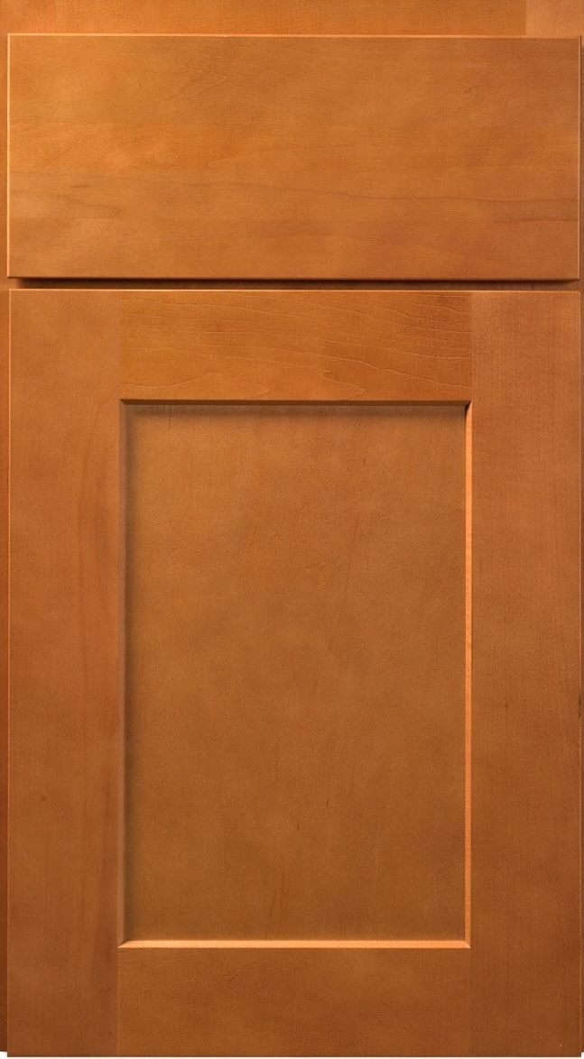 Wooden cabinet door with a raised panel and horizontal top drawer front