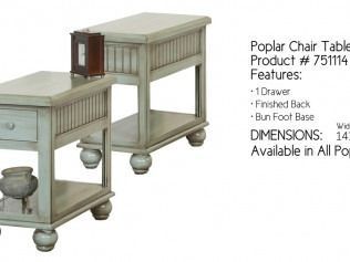 Two green poplar chair tables with drawer, bun feet, and dark finished back on white background