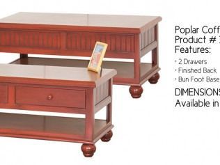 Two walnut end tables with drawers and shelves, one partly nested beneath the other.